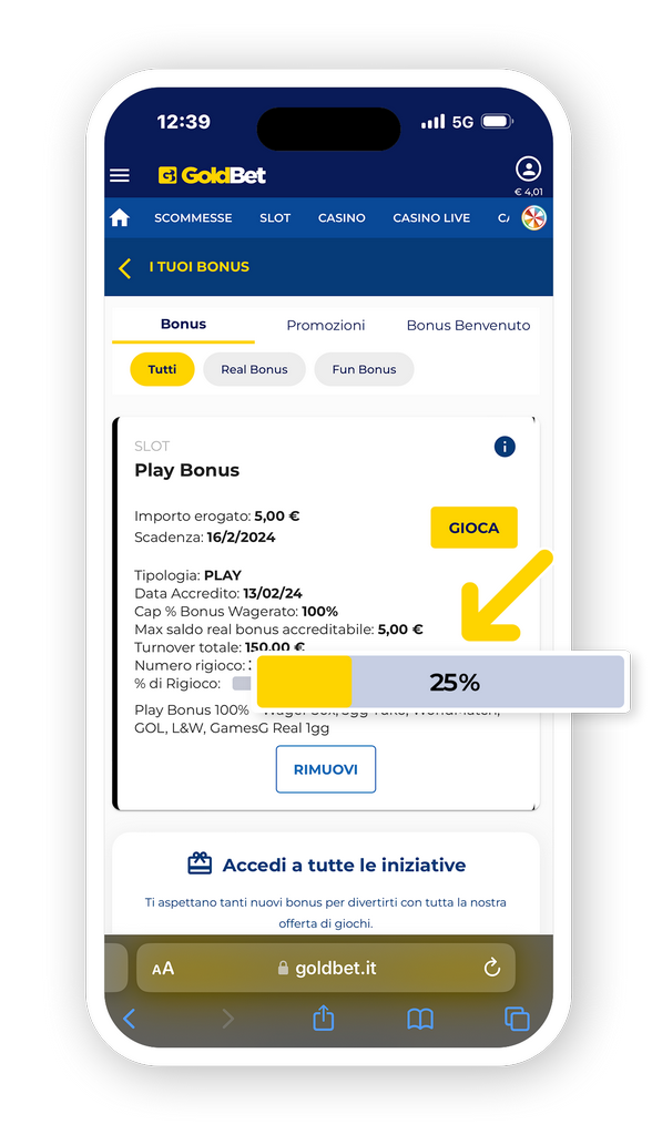 Accessibilità di Goldbet: Sistema di scommesse e casinò online